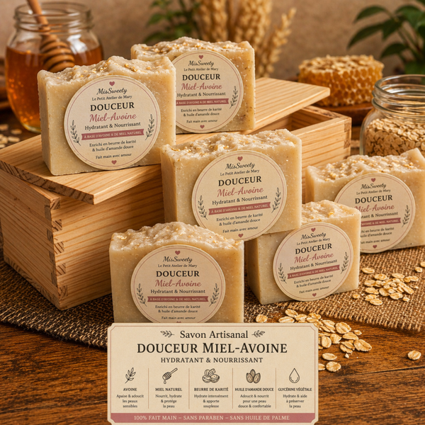 DOUCEUR Miel-Avoine Savon artisanal – Hydratant & Nourrissant