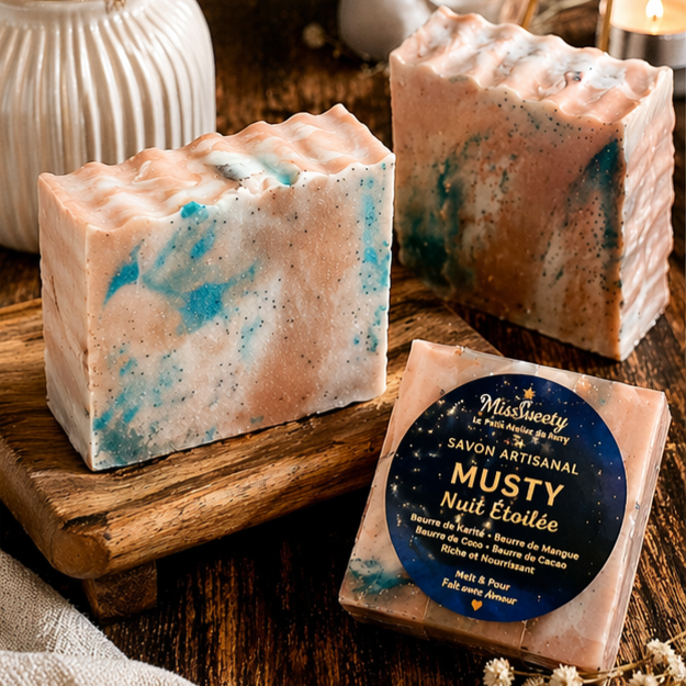 MUSTY – Nuit Étoilée Savon artisanal – Peaux matures