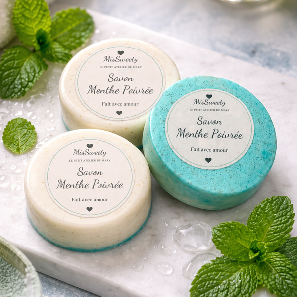 DOUCEUR Menthe Poivrée Savon artisanal – Purifiant & Rafraîchissant