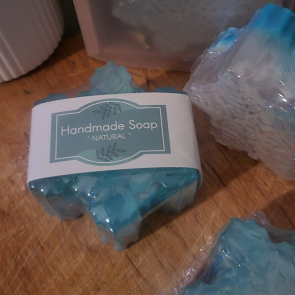 Savon Artisanal de Noël Bleu & Blanc