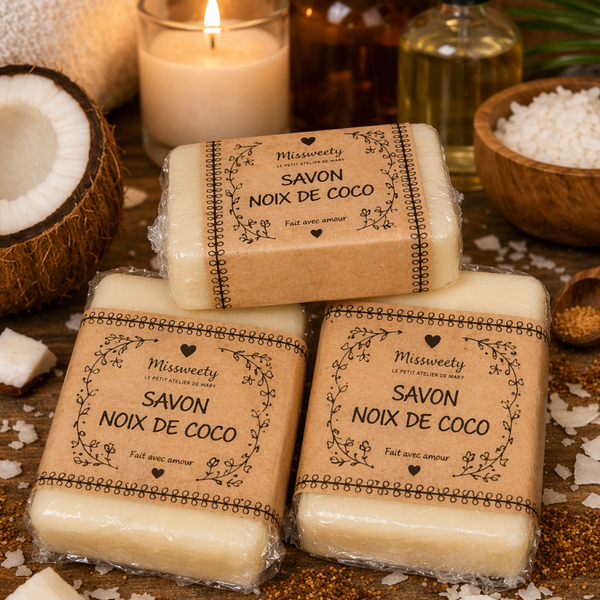 DOUCEUR Noix de Coco Savon artisanal – Hydratant & Nourrissant