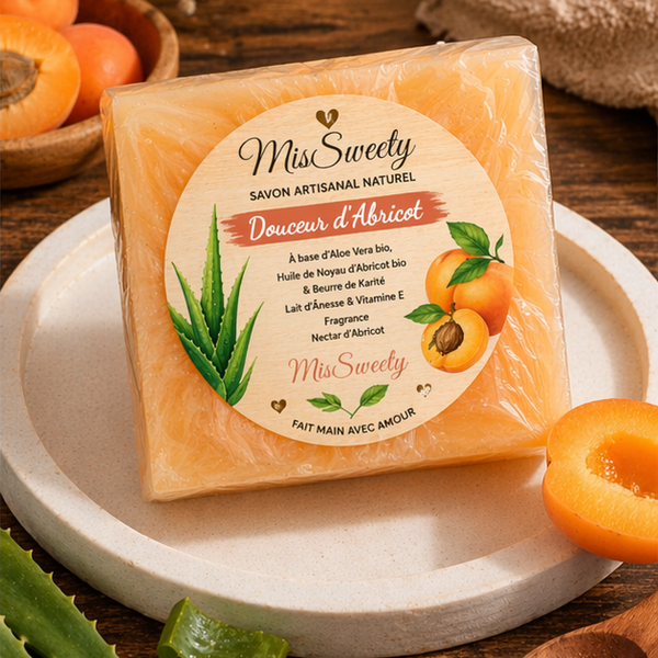 DOUCEUR d’Abricot Savon artisanal – Hydratant & Éclat