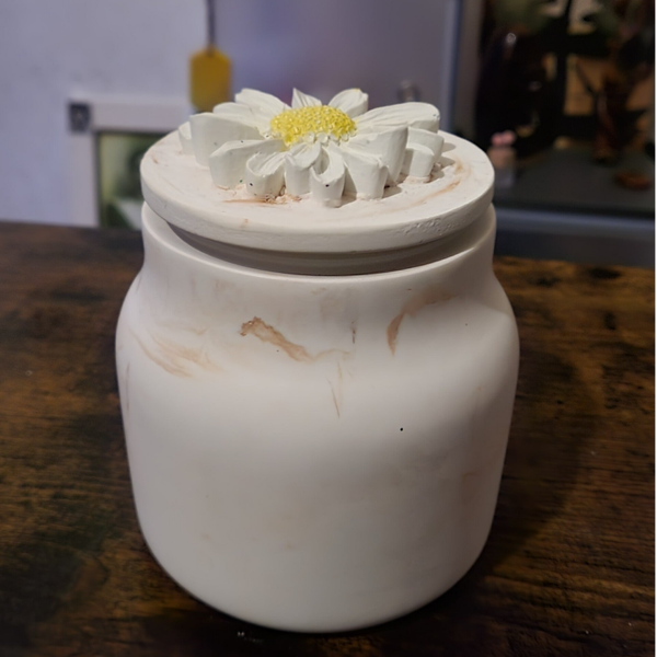 Pot "Marguerite des Jours Heureux" – Pot en aquarésine