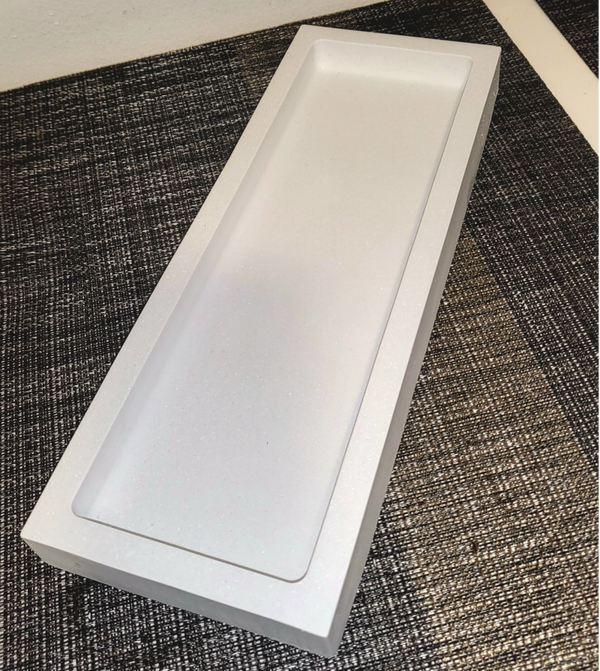 Plateau "Linéa" – Rectangulaire en aquarésine blanche