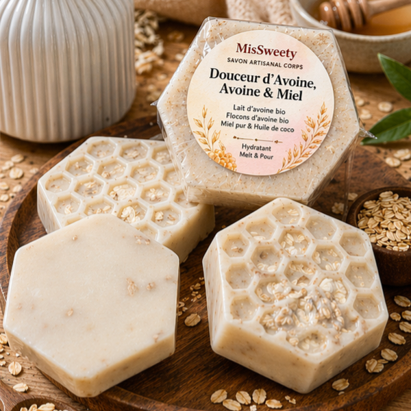 DOUCEUR Avoine & Miel Savon artisanal – Hydratant & Apaisant