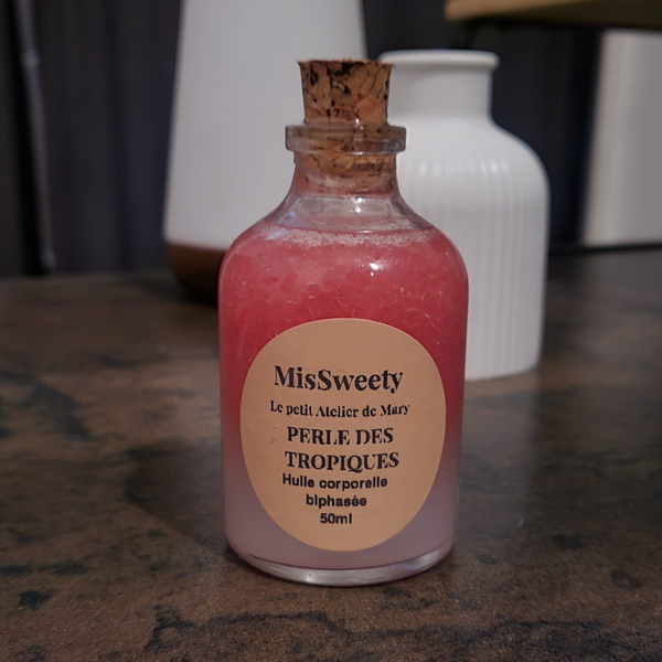 🌺  Huile Corps Biphasée “Perle des Tropiques” – 50 ml