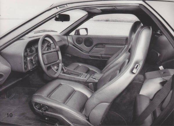 Porsche 928 interior, press photo, Dutch, c1985