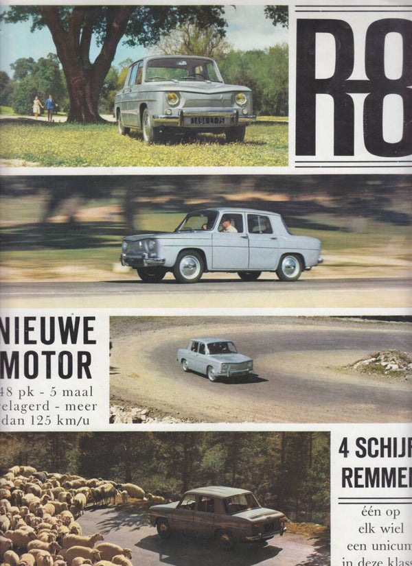 Renault R8 Berline brochure, 4 pages, Dutch, c1963
