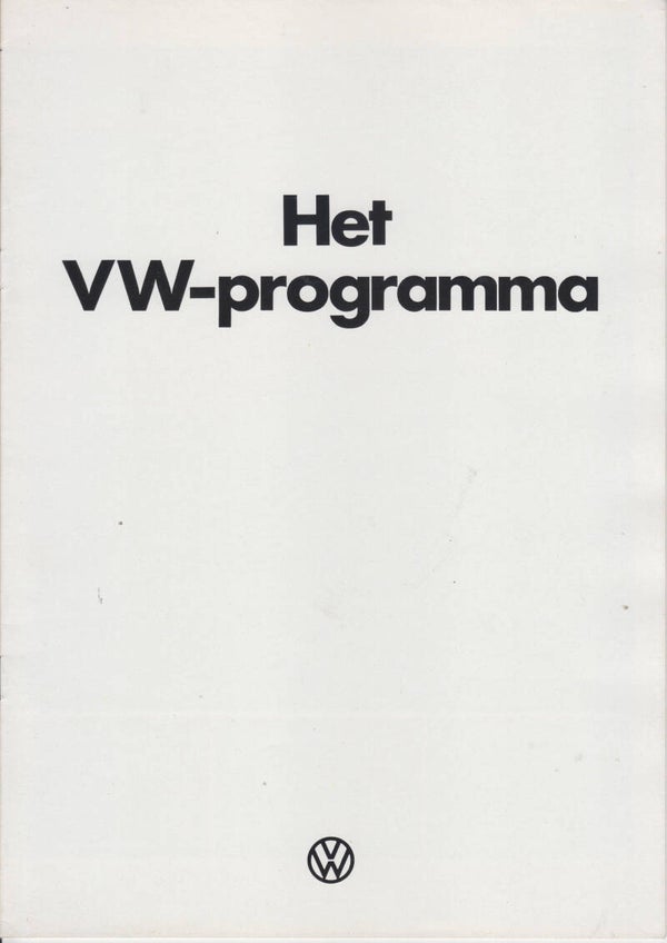 Volkswagen all models brochure, 16 pages, Dutch, 1/1975