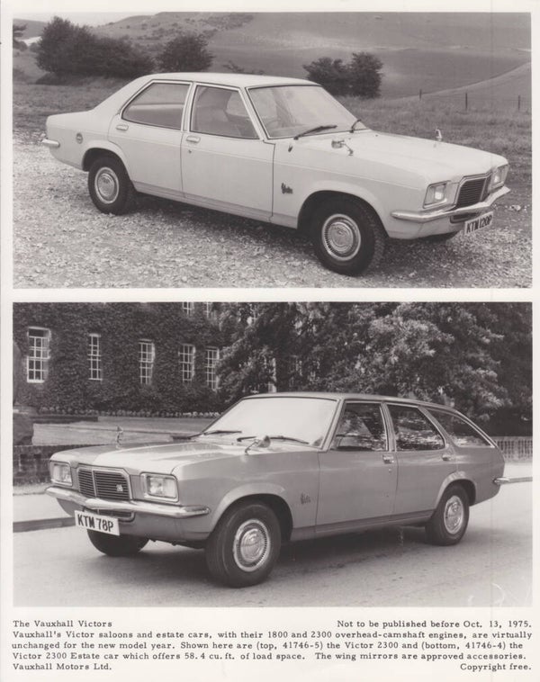 Vauxhall Victor Saloon & Estate, press photo, UK, 10/1975