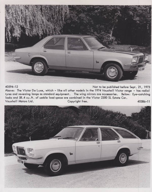 Vauxhall Victor Saloon & Estate, press photo, UK, 09/1973
