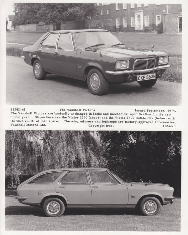 Vauxhall Victor Saloon & Estate, press photo, UK, 09/1974