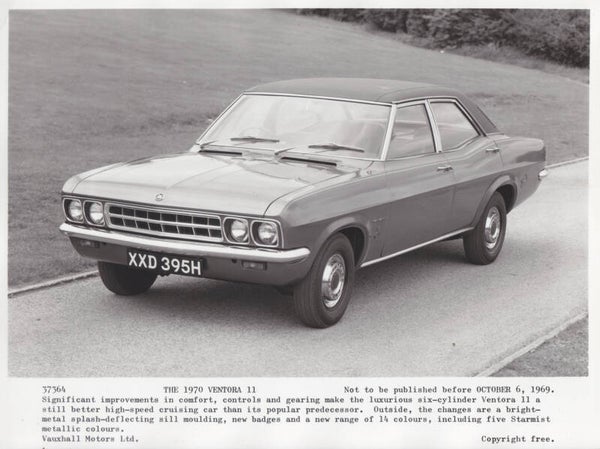 Vauxhall Ventora II Saloon, press photo, A5-size, UK, 10/1969