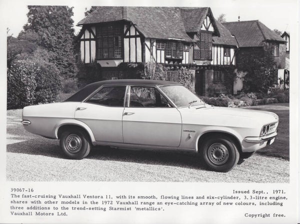 Vauxhall Ventora II Saloon, press photo, A5-size, UK, 9/1971