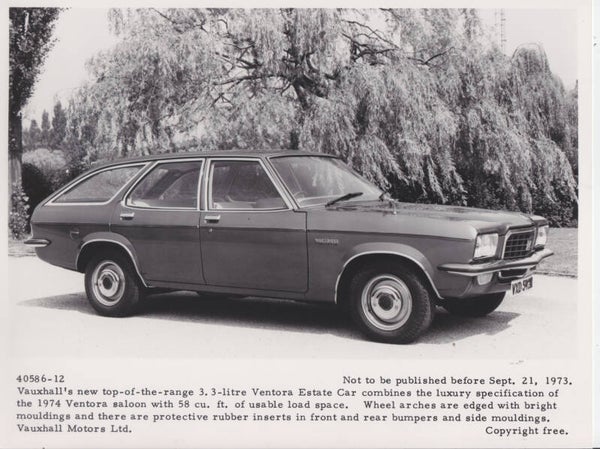 Vauxhall Ventora III Estate Car, press photo, A5-size, UK, 9/1973