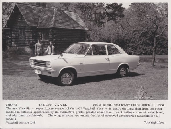 Vauxhall Viva II SL, press photo, A5-size, UK, 9/1966