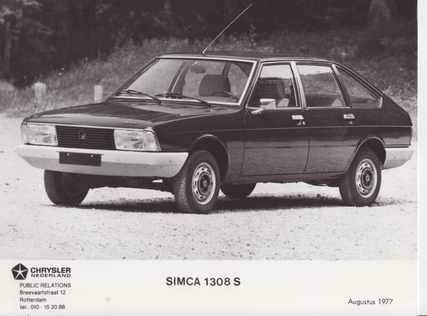 Simca 1308 S, press photo, Dutch, c1978