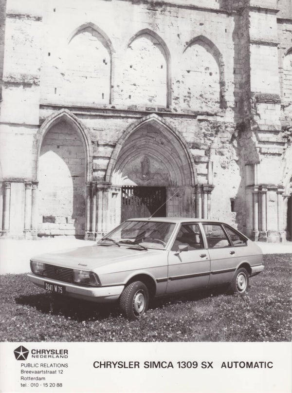 Simca 1309 SX Automatic, press photo, Dutch, c1979