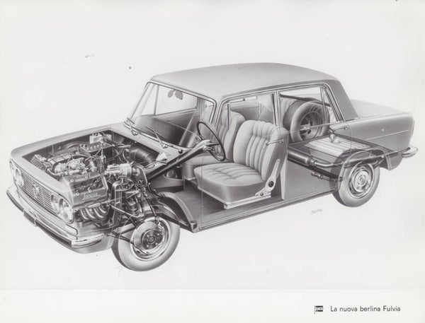 Lancia Fulvia Berlina, press photo, Italy, 1970
