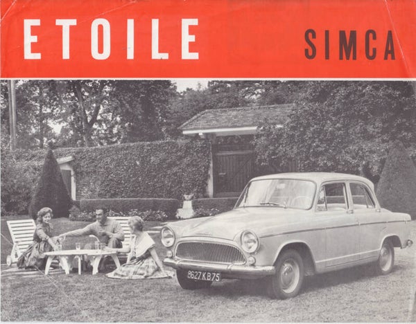 Simca Etoile Sedan, sales leaflet, 2 pages, USA