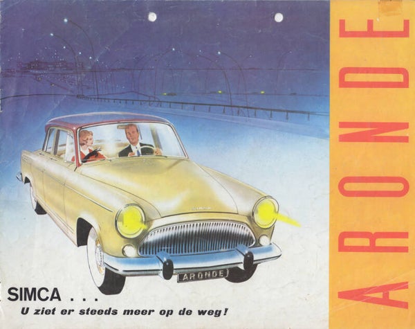 Simca Aronde program, brochure, 8 pages, Dutch text, c1955