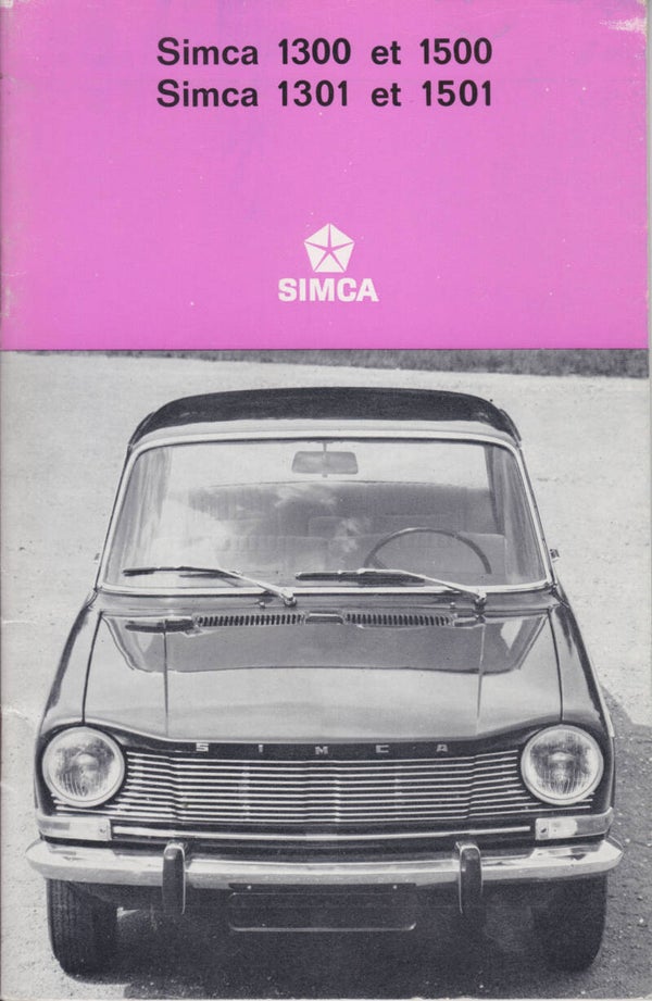 Simca 1300/1501, sales booklet, 36 pages, French, 1967