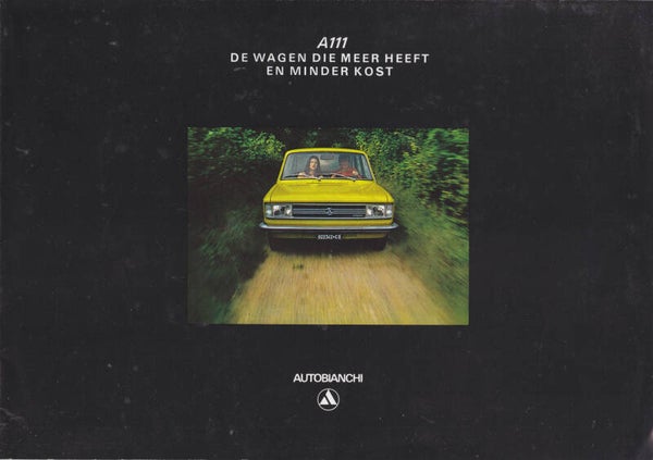 Autobianchi A111 Sedan, sales folder, 8 pages, Dutch, c1969