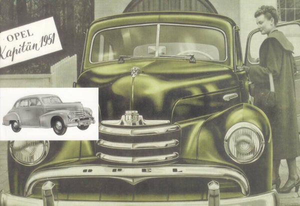 Opel Kapitän 1951, NCAD postcard, Dutch, # 002