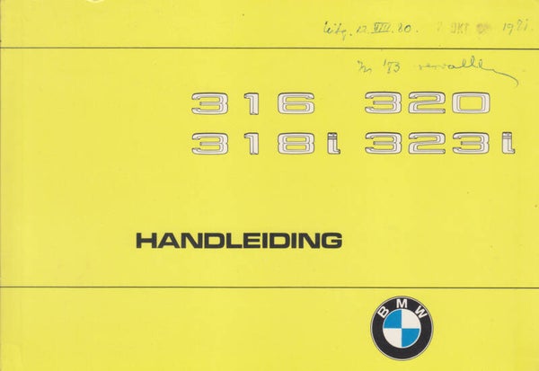 BMW 3-Serie, owner's manual, 160 pages, Dutch, 8/1980