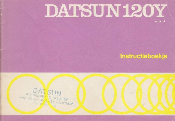 Datsun 120Y, owner's manual, 52 pages, Dutch, 6/1975