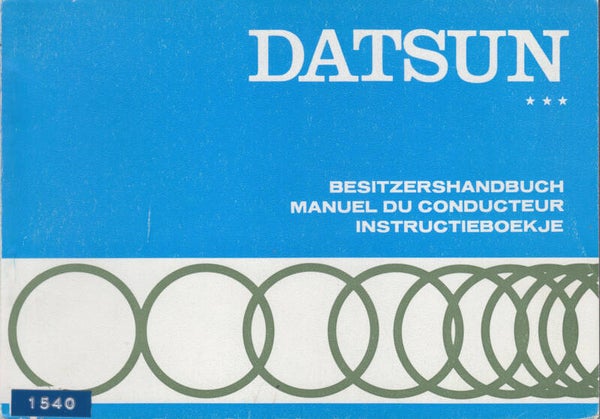 Datsun 510 Sedan, owner's manual, 3x52 pages, German/French/Dutch, 2/1971