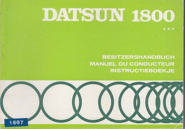 Datsun 1800 C30 Sedan, owner's manual, 3x52 pages, German/French/Dutch, 1/1971