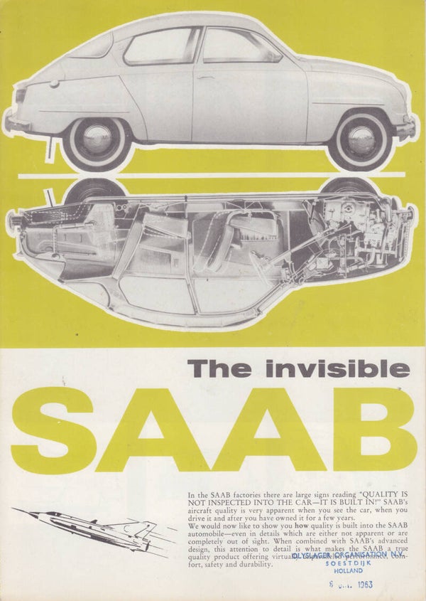 Saab Sedan (type 96), 4 pages, English, 1963