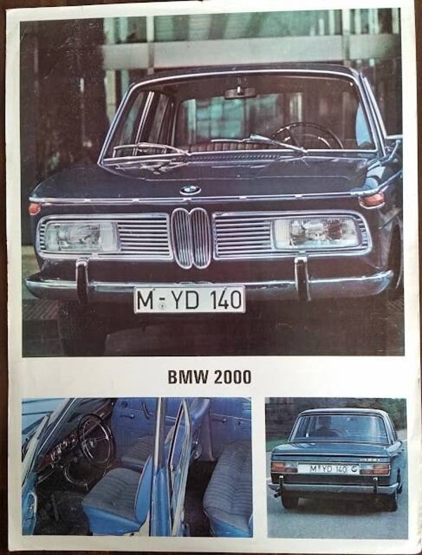 BMW 2000 Sedan leaflet, 2 pages, Dutch, c1965
