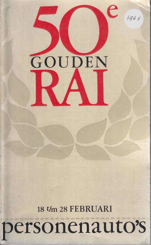 RAI Passenger Car Exhibition Catalog Amsterdam, 208 pages, Dutch, 2/1965