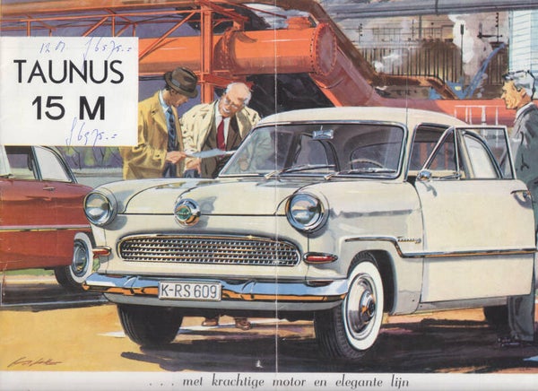 Ford Taunus 15 M brochure, 8 pages, Dutch, 1958