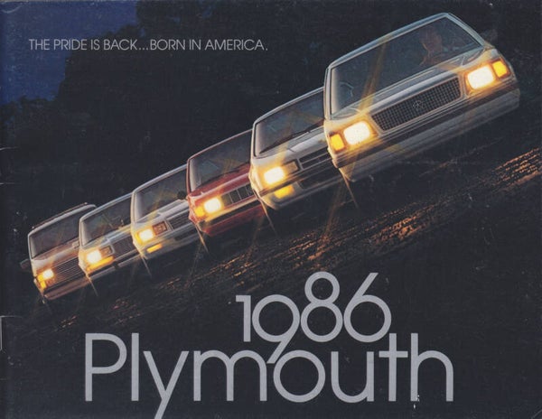 Plymouth all models brochure, 68 pages, English, 1986
