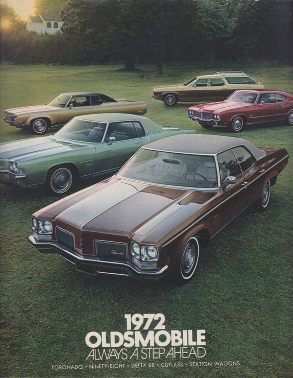 Oldsmobile full range brochure, 48 large pages, English, 1972