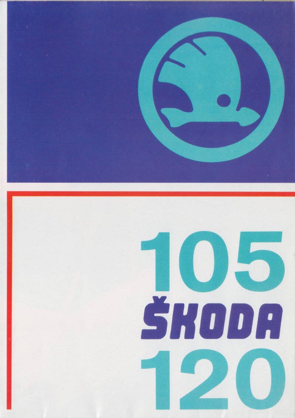 Skoda 105/120 fold-out brochure, 16 pages, English, c1970