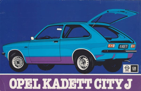 Opel Kadett City J,  A4-size postcard, Dutch, 1970s