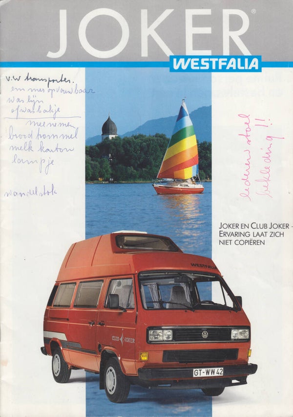 Volkswagen Westfalia Camper Joker/Club Joker, 14 pages, Dutch, 1990s