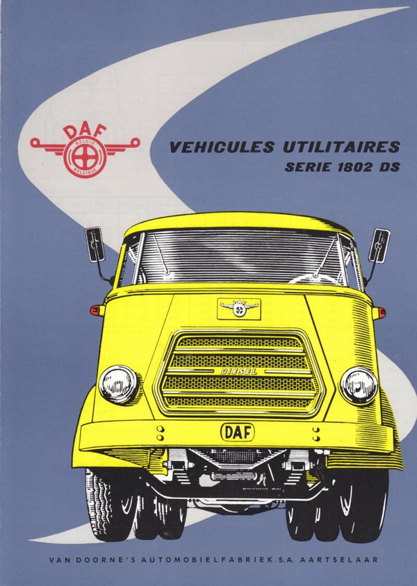 DAF truck 1802 DS/3200 DD folder, 4 pages, French, c1960 [Belgium]
