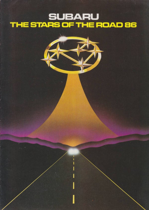 Subaru all model program fold-out, 16 pages, Dutch, 1986