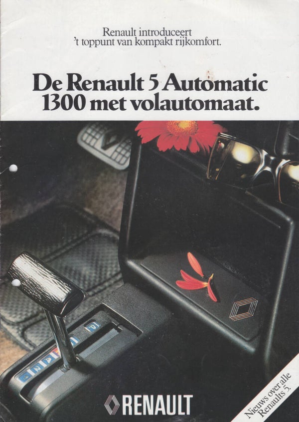 Renault 5 Automatic 1300 & 5 range brochure, 12 pages, Dutch, c1979