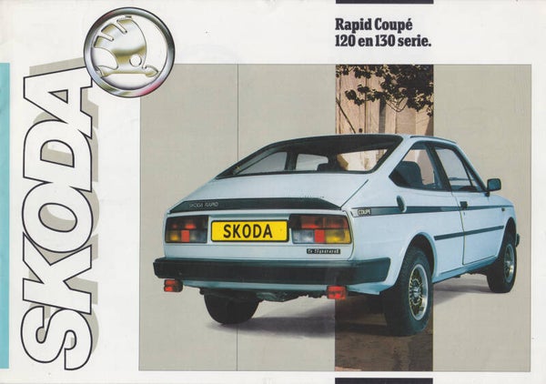 Skoda Rapid Coupé 120 & 130 R brochure, 8 pages, Dutch, c1986