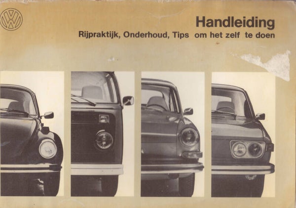 Volkswagen Type 1/2/3/4, owner's manual, 68 pages, Dutch, 8/1972