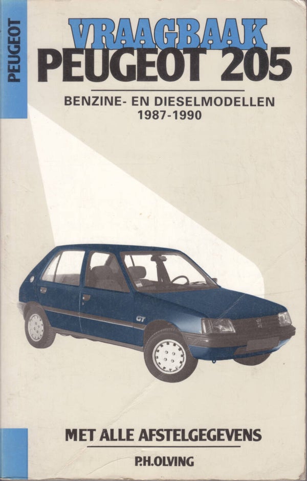 Peugeot 205, technical book, "Vraagbaak", 274 pages, Dutch