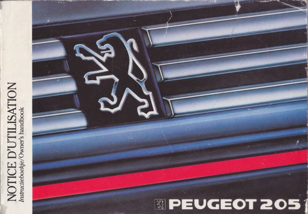 Peugeot 205, owner's manual, 164 pages, Dutch, 7/1988