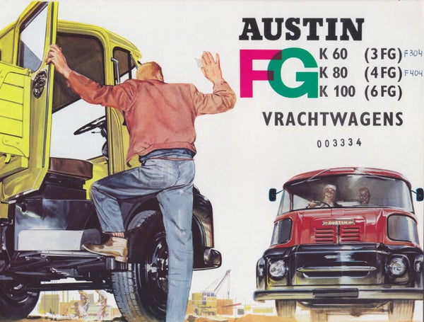Austin FG K60/80/100 trucks, sales brochure, 12 pages, Dutch, 1965