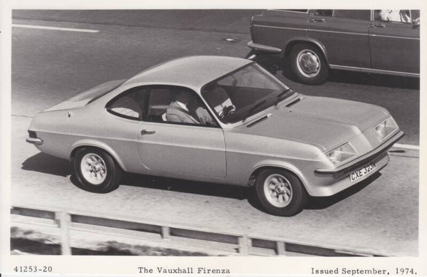 Vauxhall Firenza "droopsnoot", press photo, A5-size, UK, 09/1974